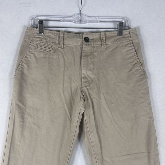 Old Navy Broken In Khaki Pants Mens 28x30 Straight Leg Cotton Rolled Oats Casual - Picture 2 of 15